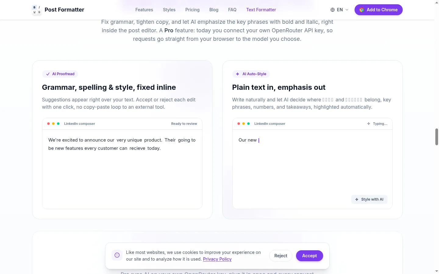 Post Formatter screenshot