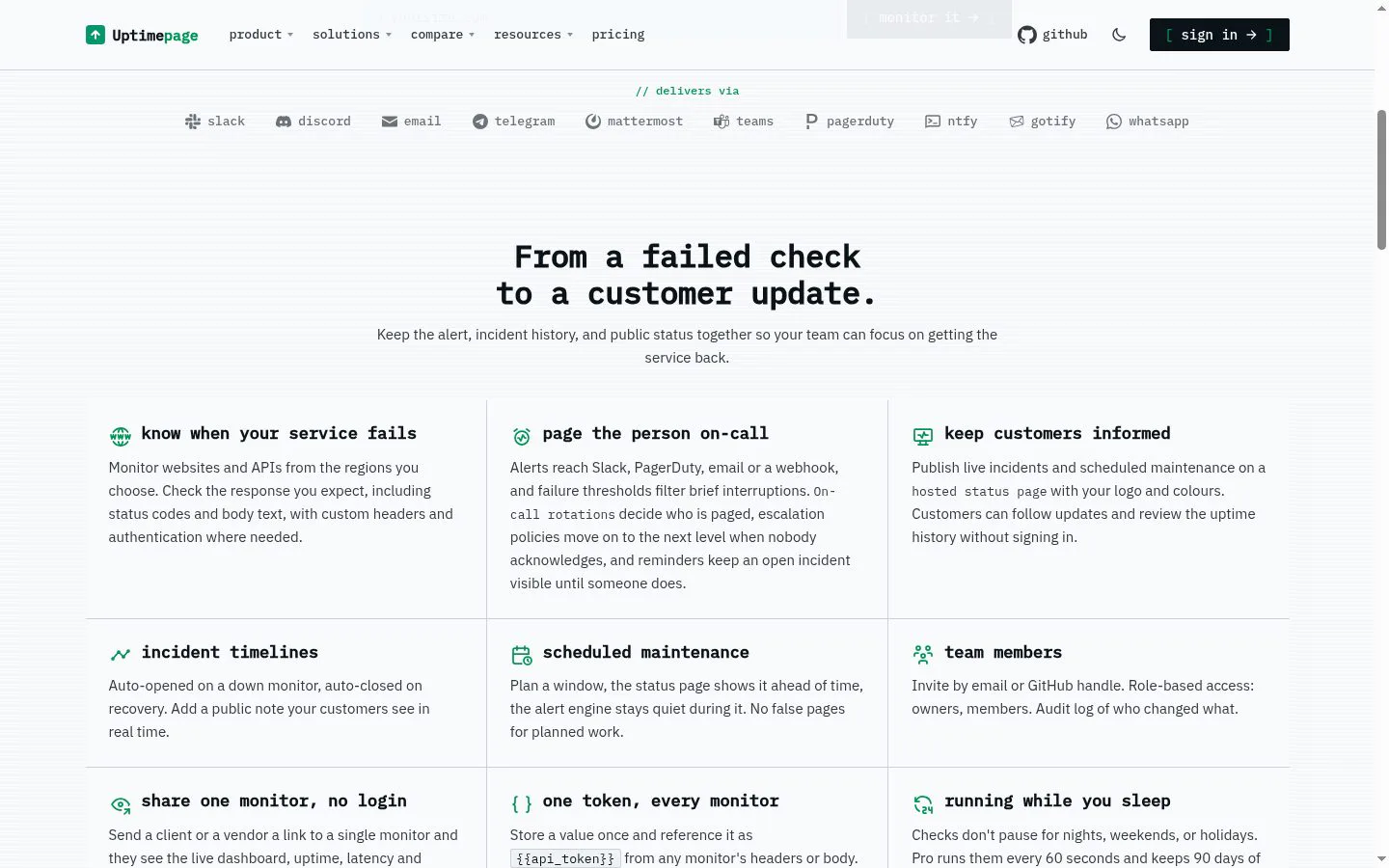 Uptimepage screenshot