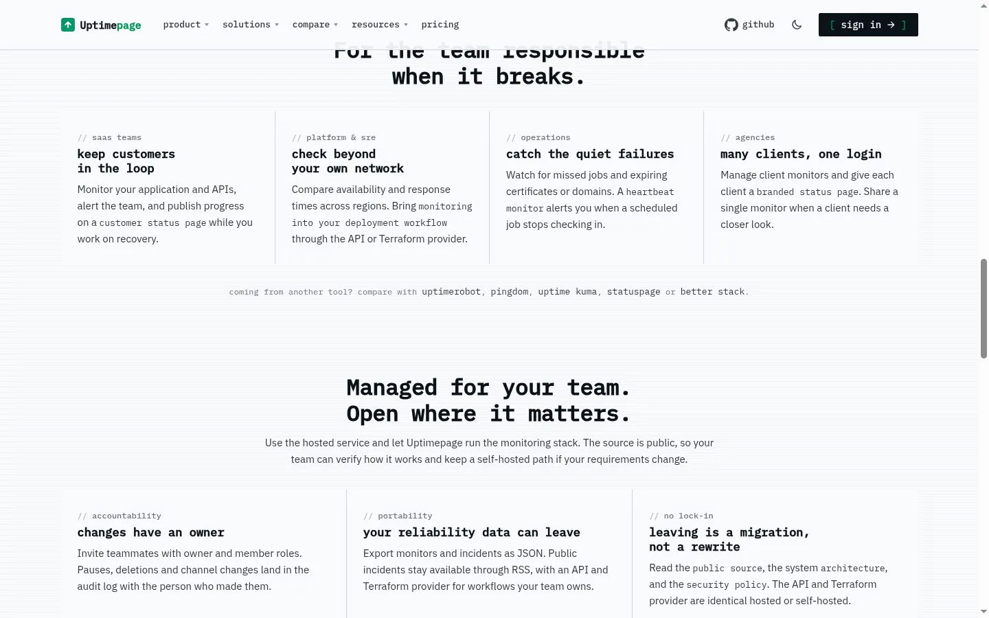 Uptimepage screenshot