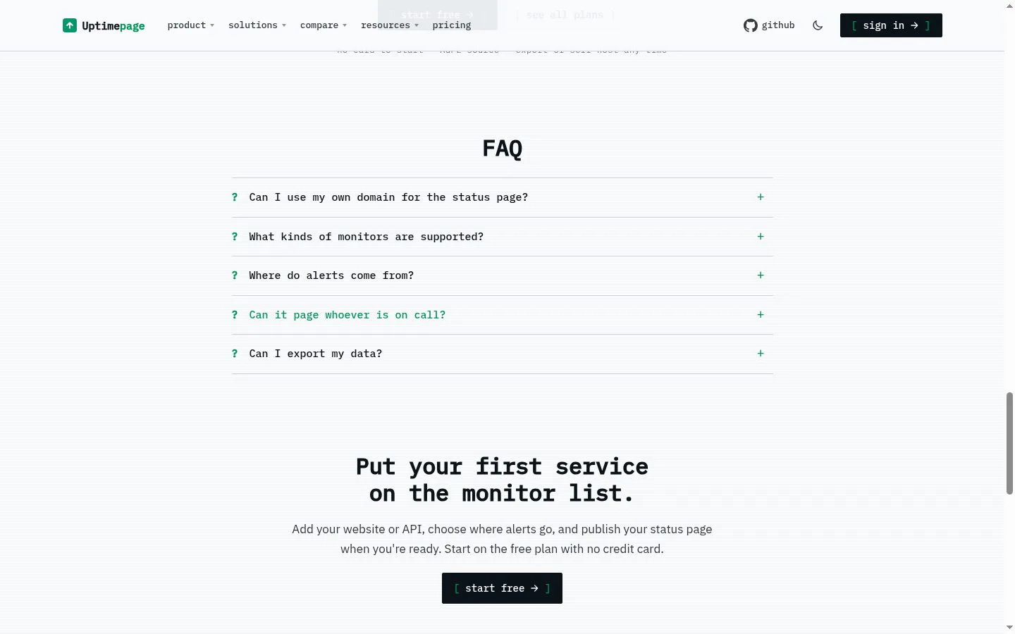Uptimepage screenshot