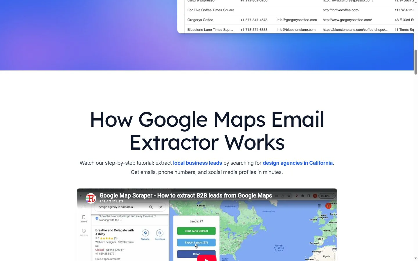 Google Maps Email Extractor screenshot