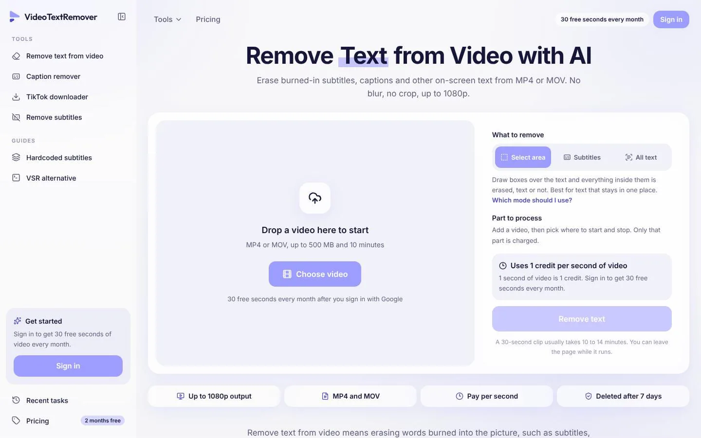 VideoTextRemover screenshot