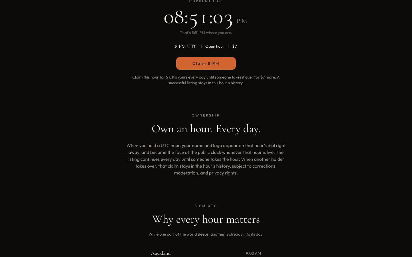 Hold the Hour — The internet has a clock screenshot
