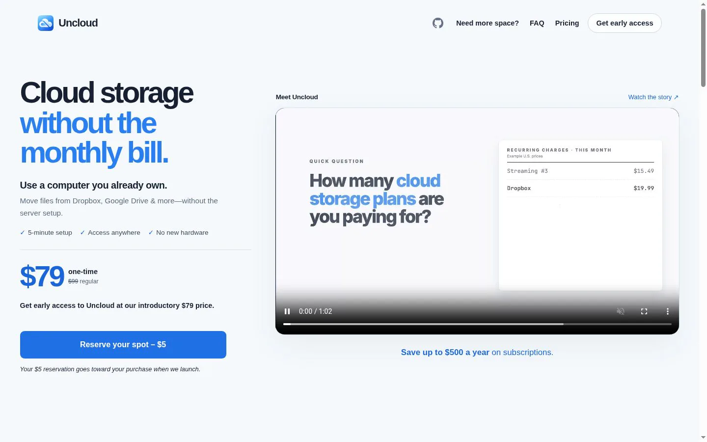 Uncloud screenshot