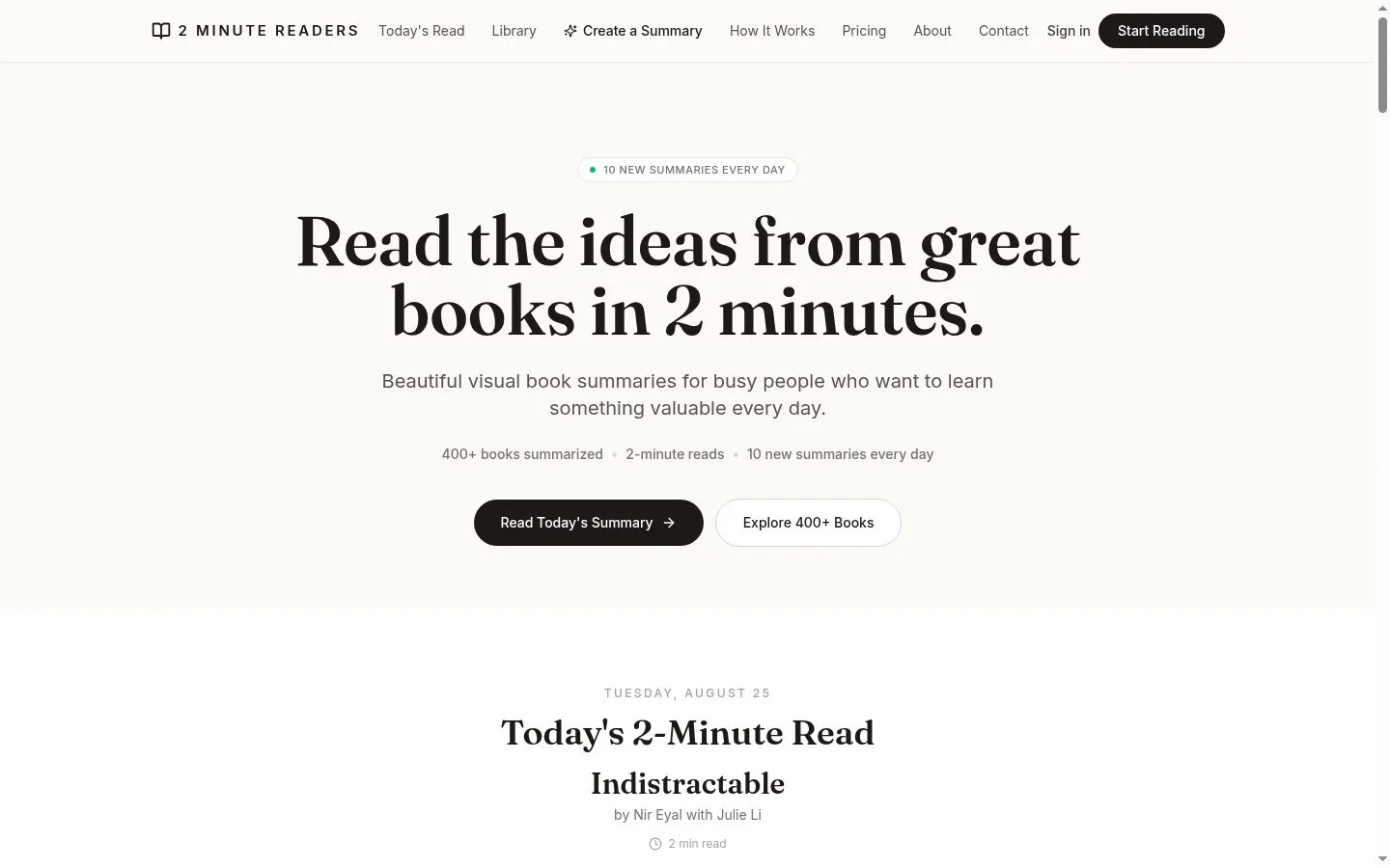 2 Minute Readers screenshot
