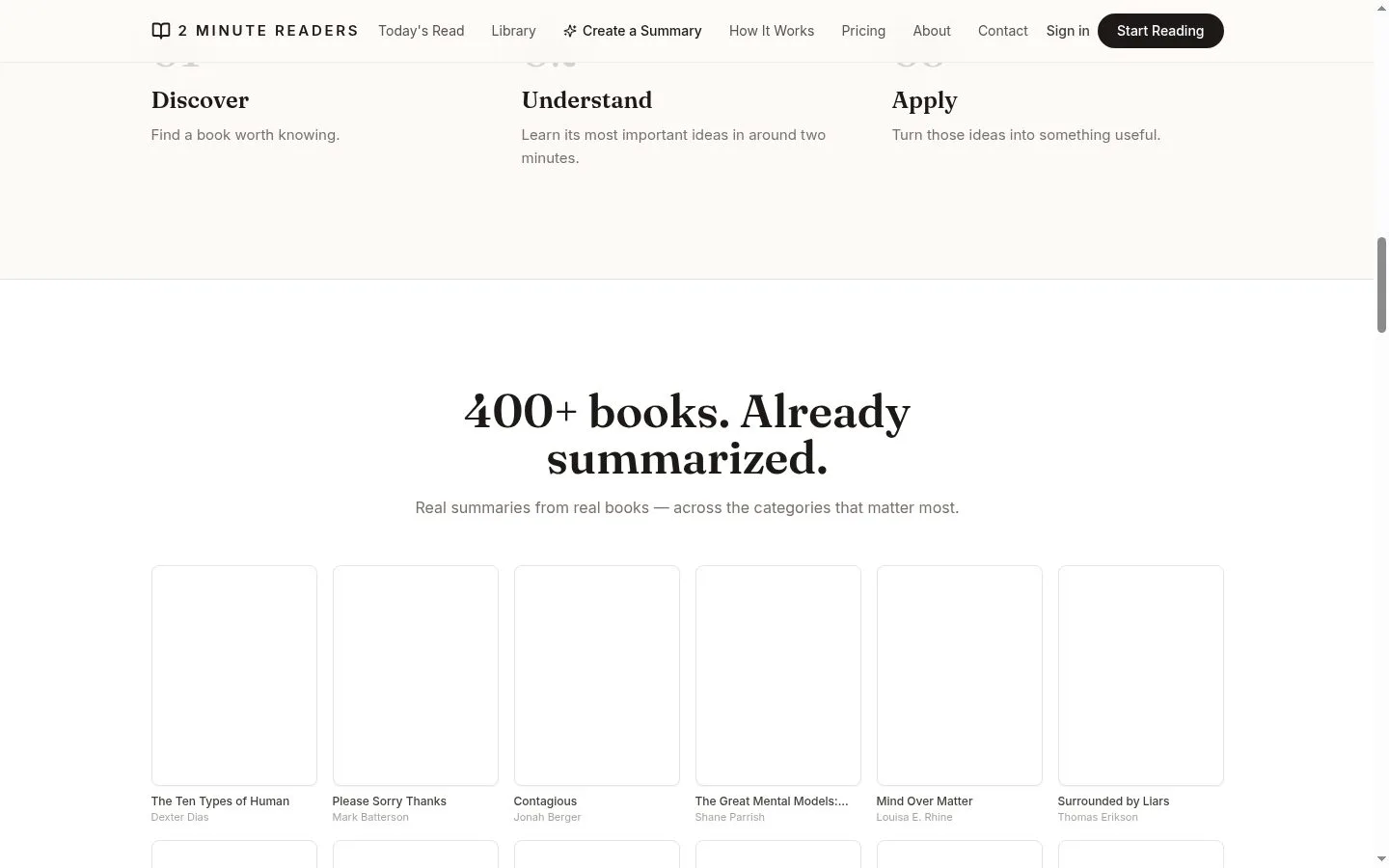 2 Minute Readers screenshot