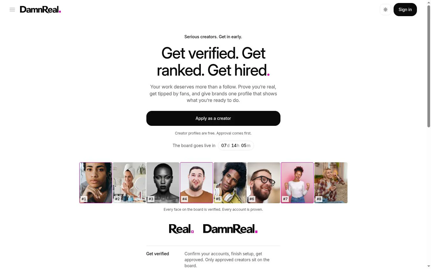DamnReal.com screenshot