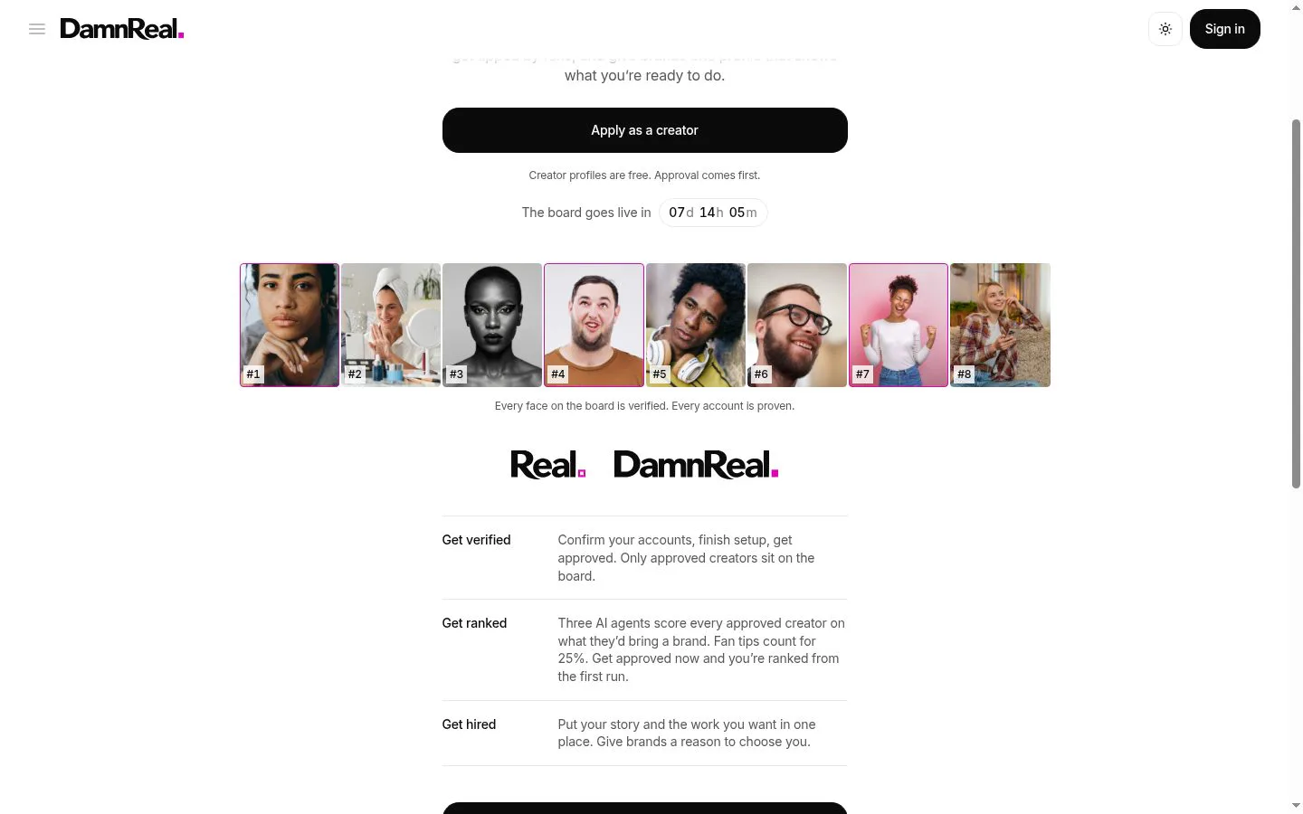 DamnReal.com screenshot
