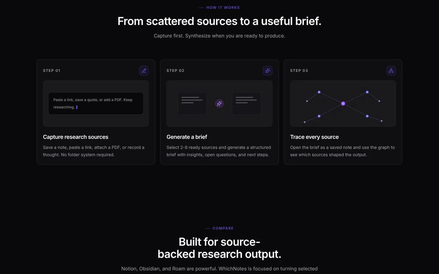 WhichNotes screenshot