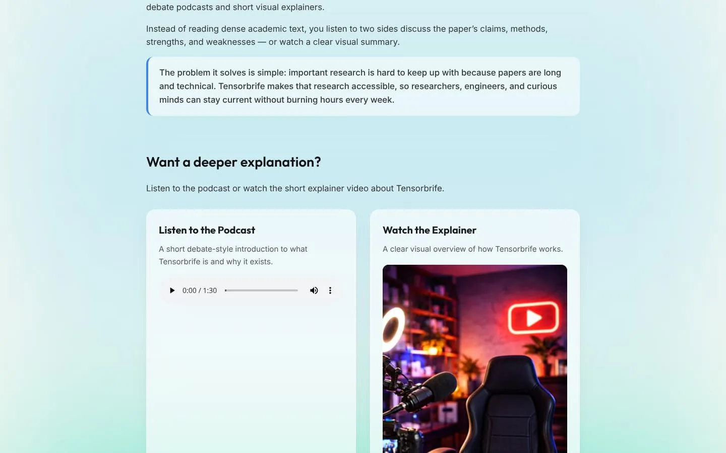 Tensorbrife screenshot