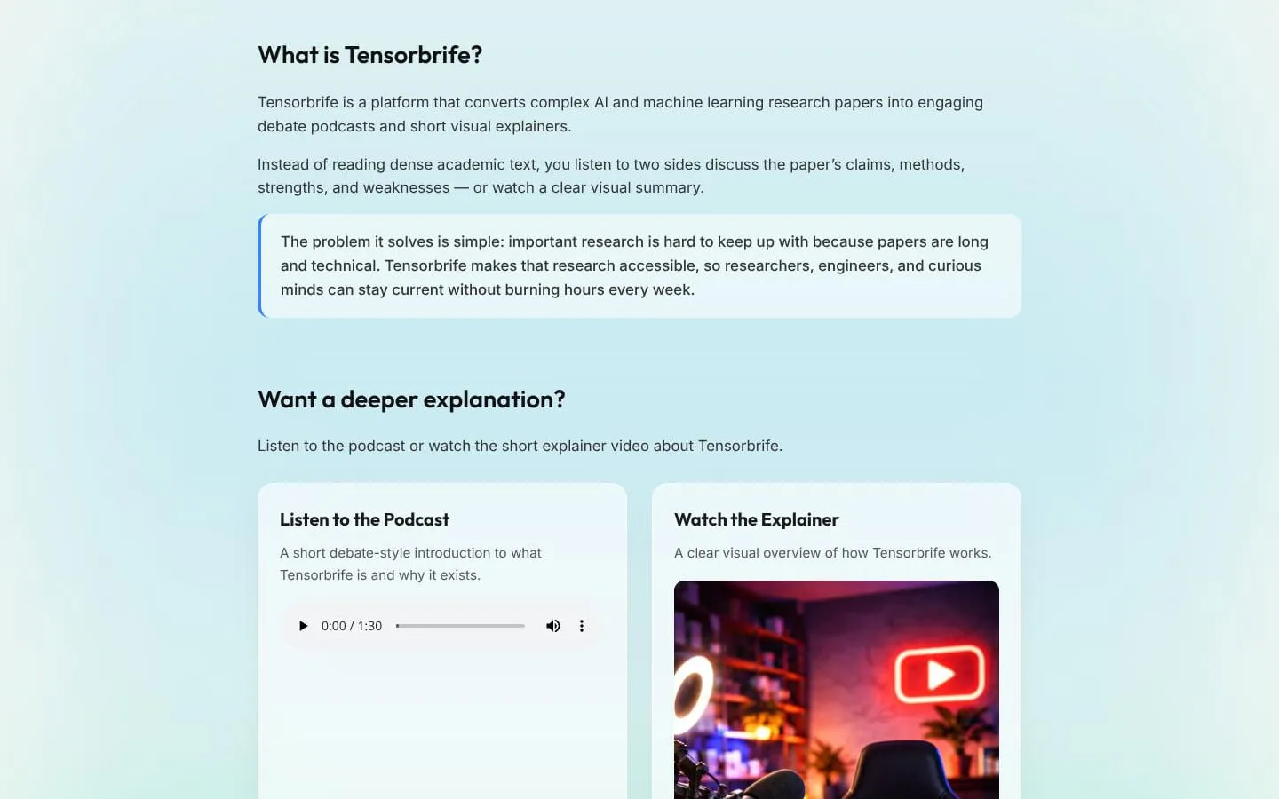 Tensorbrife screenshot