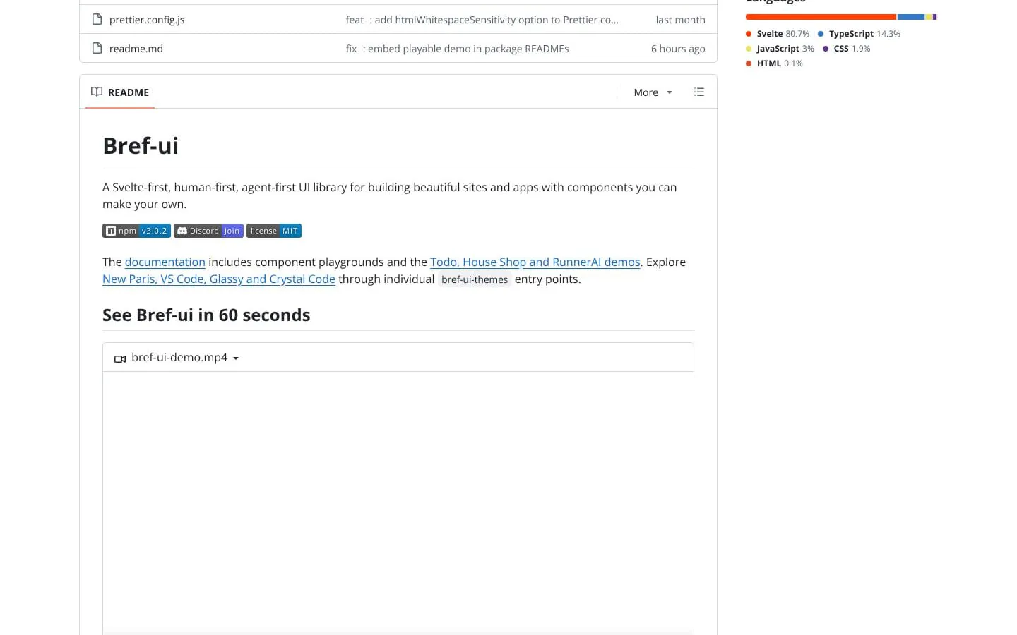 Bref-ui screenshot