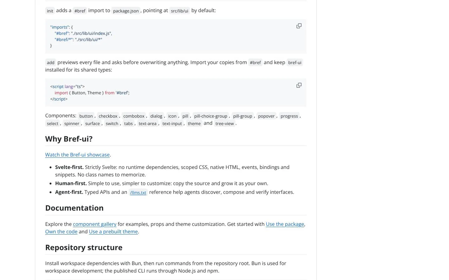 Bref-ui screenshot