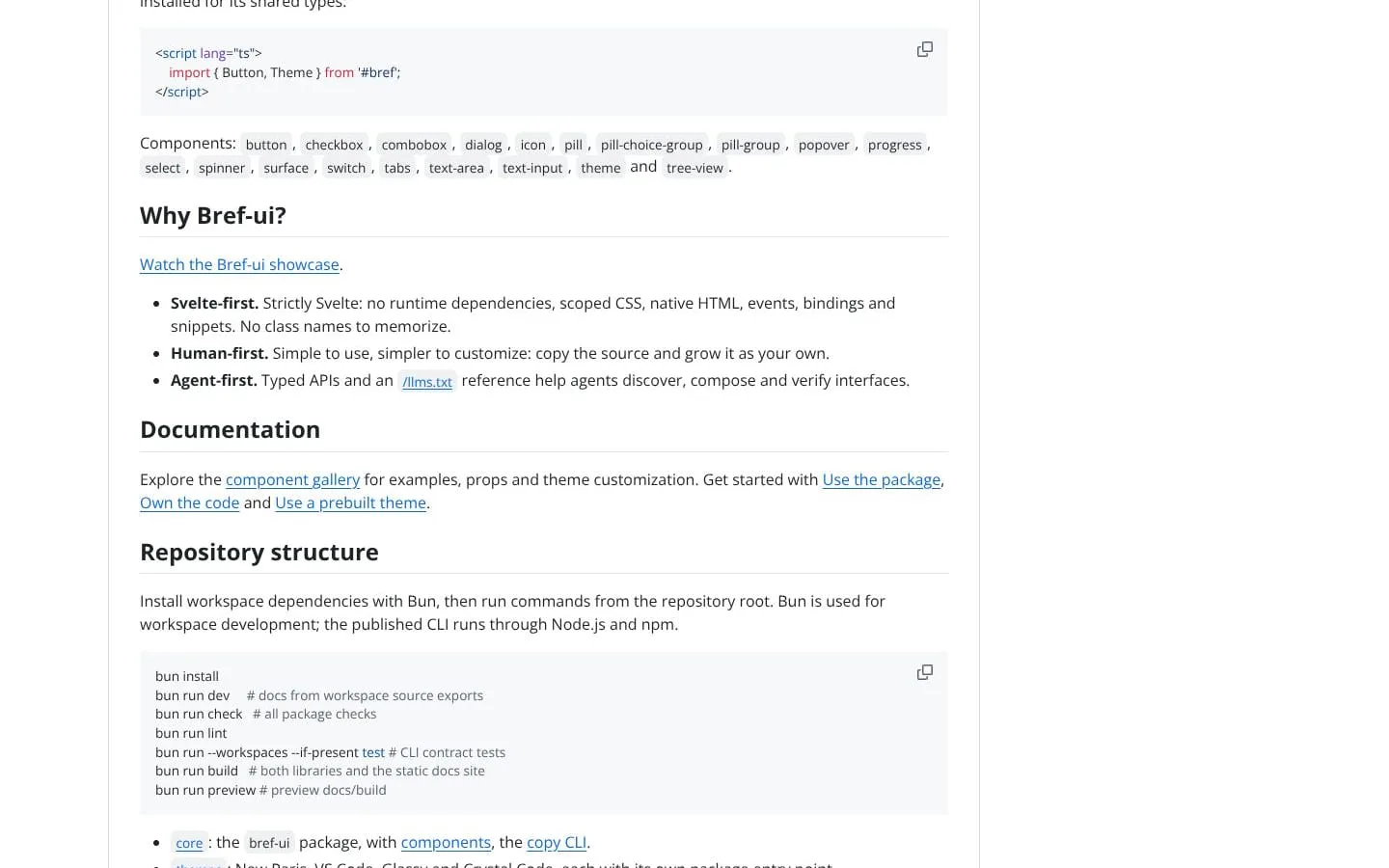 Bref-ui screenshot
