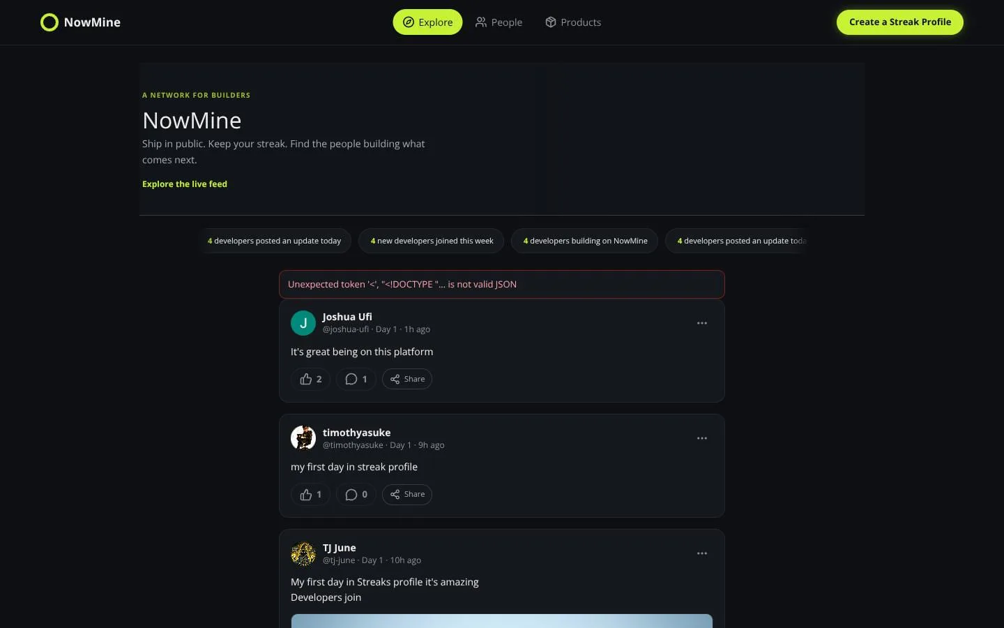 NowMine screenshot