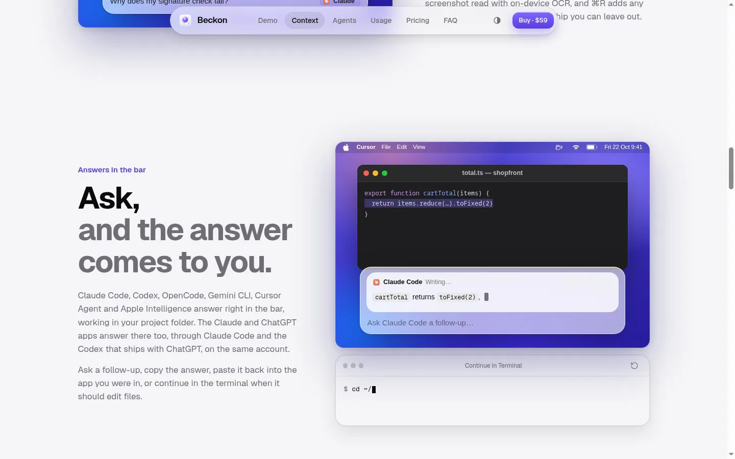 Beckon screenshot