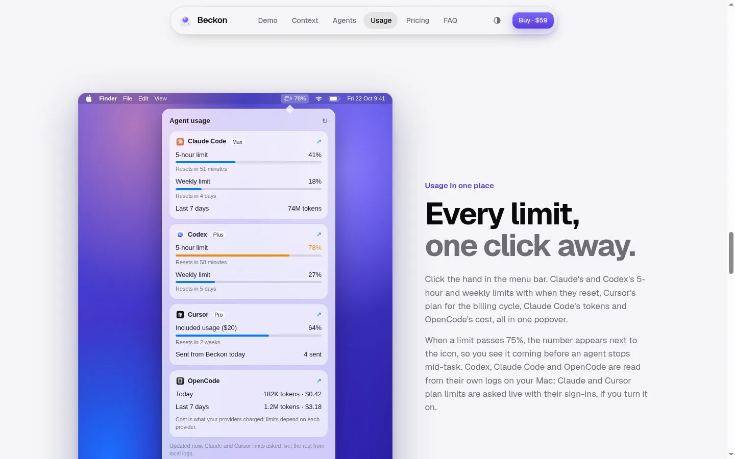 Beckon screenshot