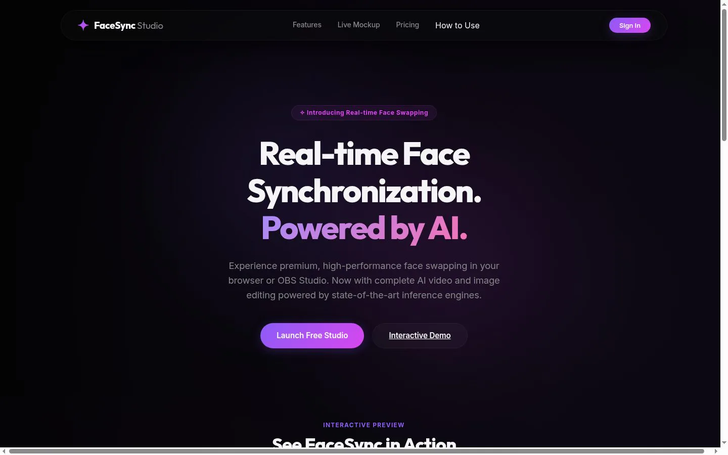FaceSync Studio screenshot