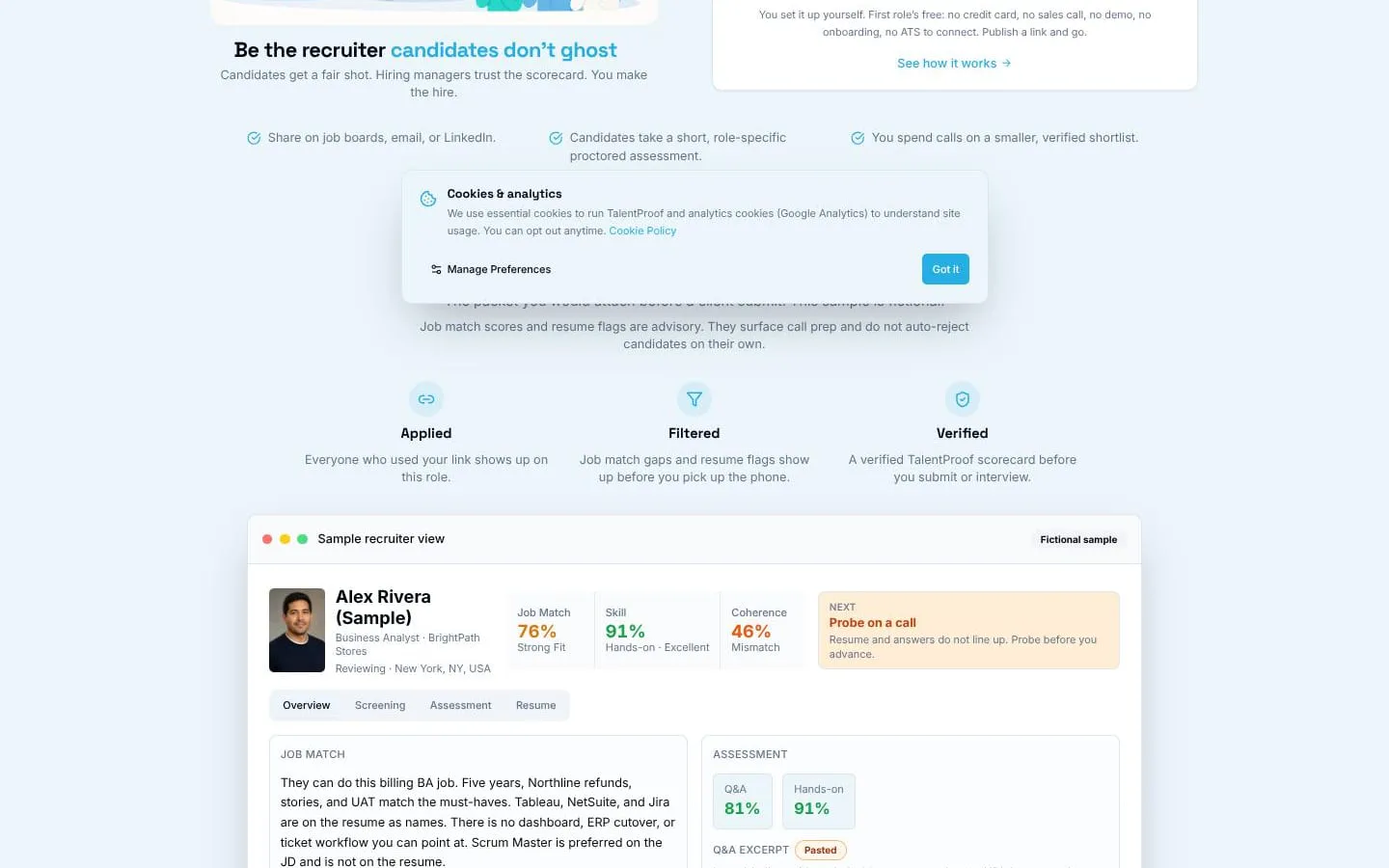 TalentProof screenshot