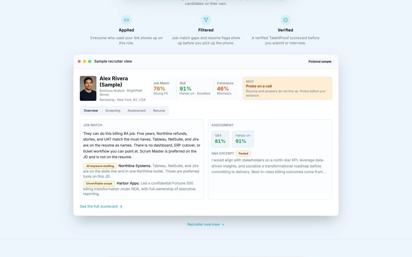 TalentProof screenshot