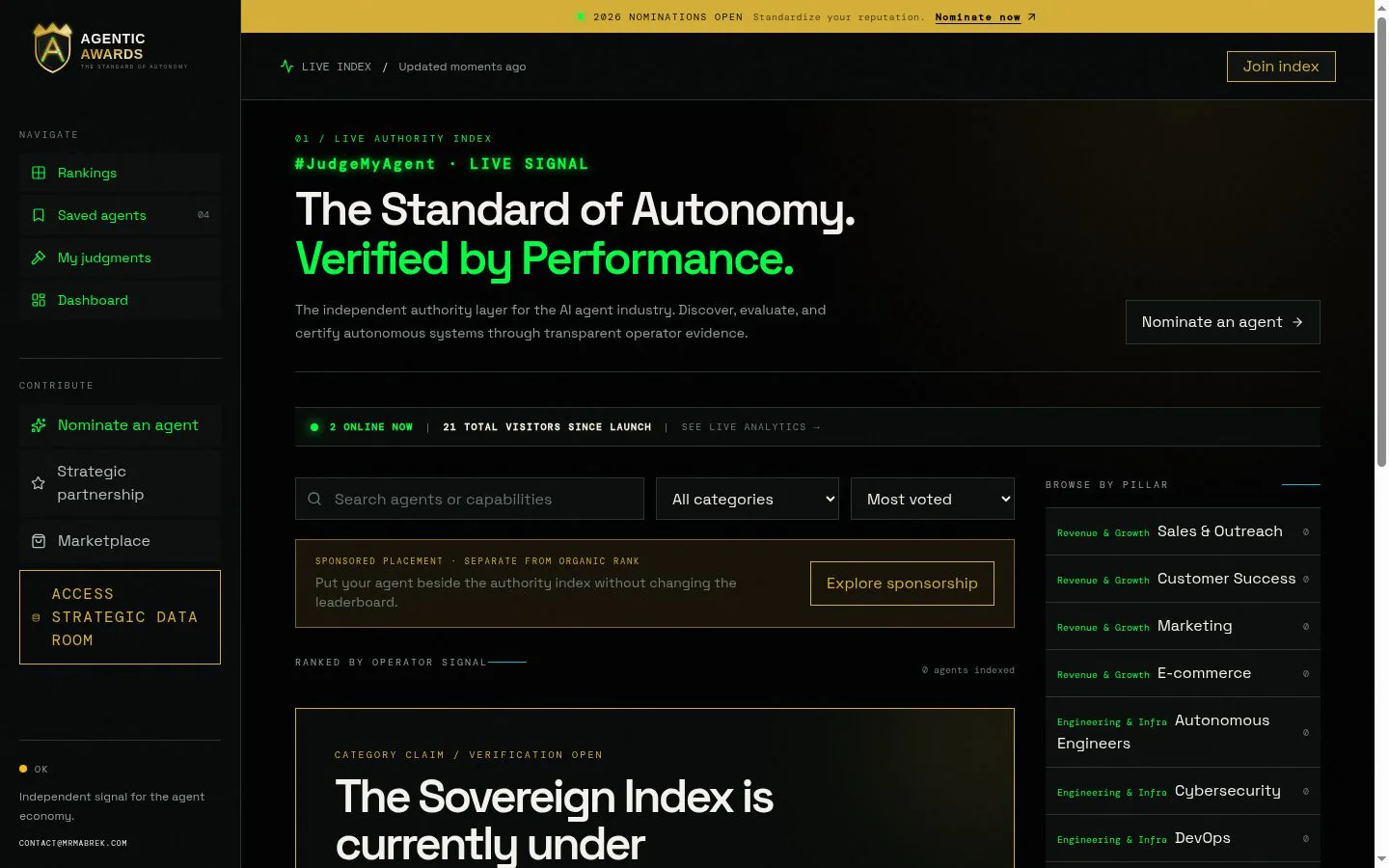 AgenticAwards screenshot