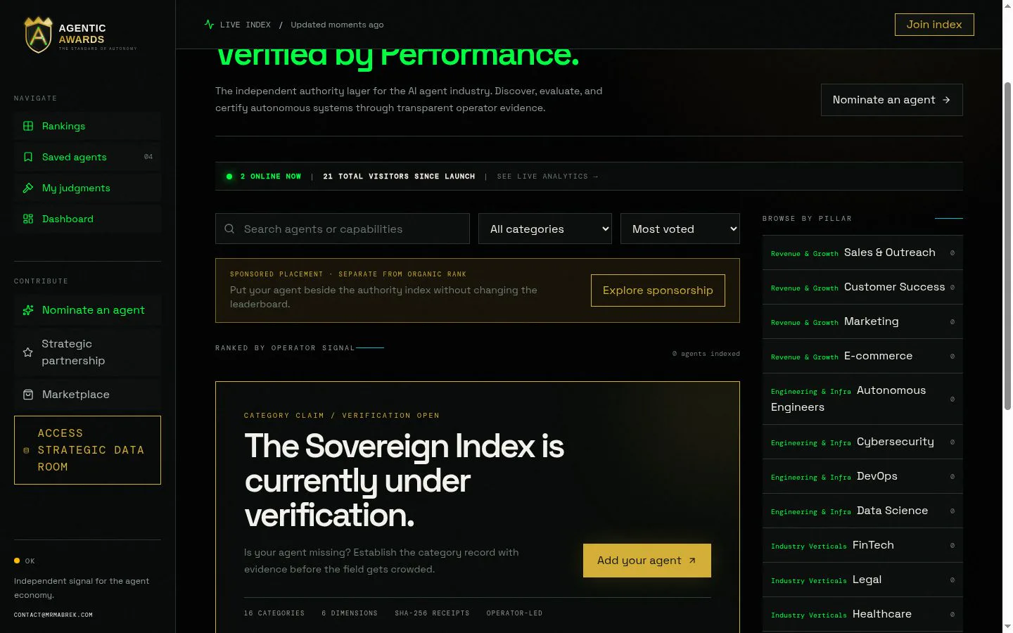 AgenticAwards screenshot