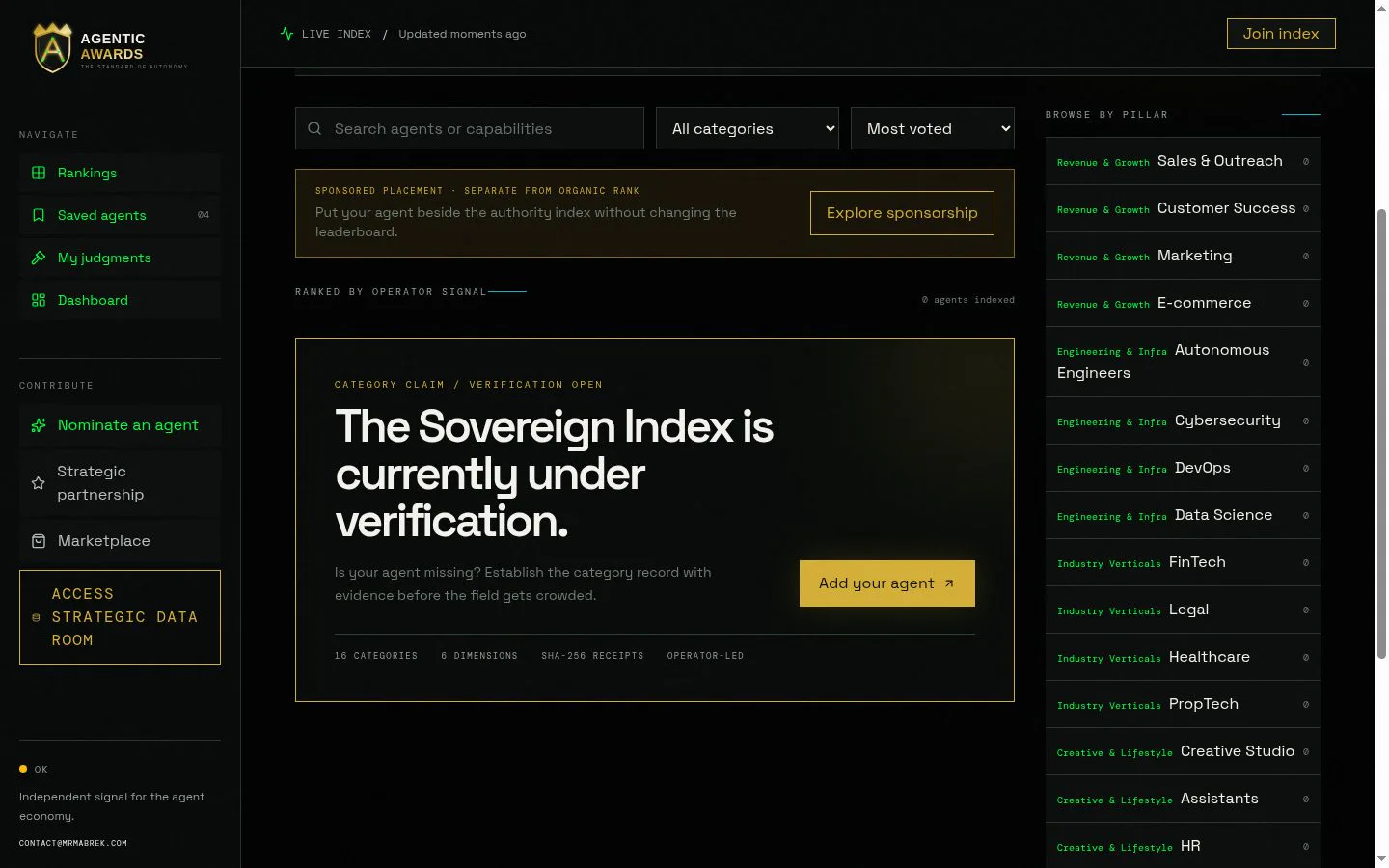 AgenticAwards screenshot
