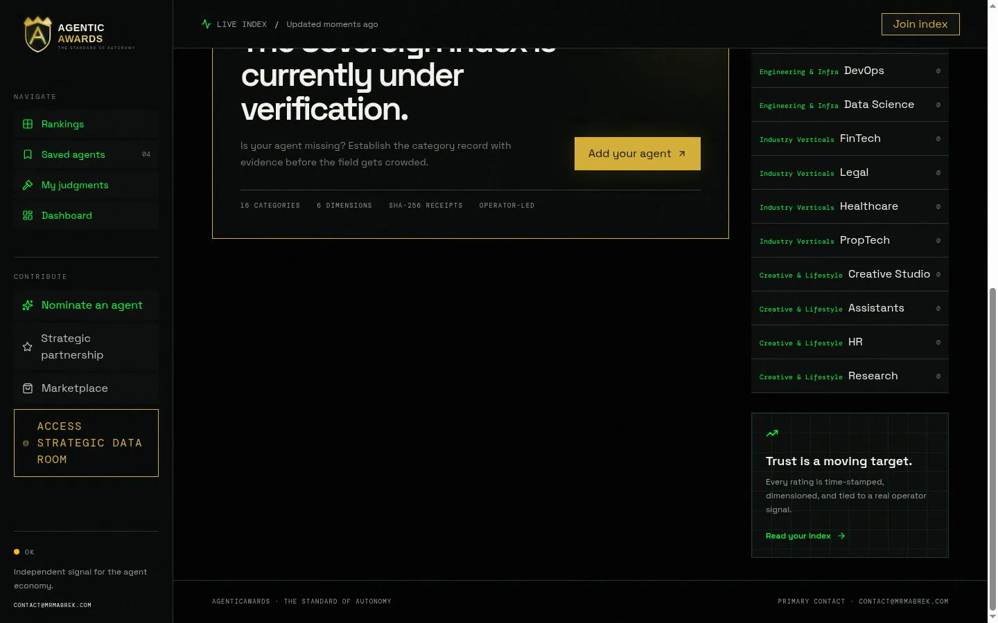 AgenticAwards screenshot