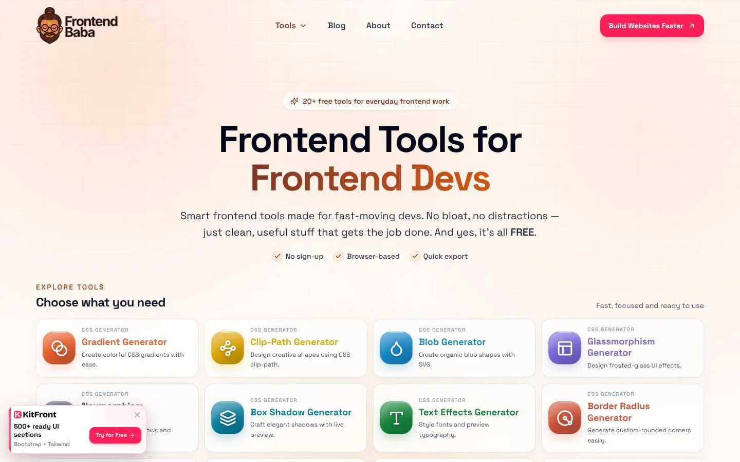 FrontendBaba screenshot