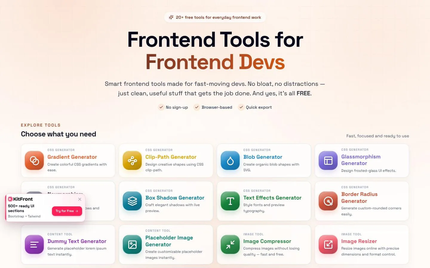 FrontendBaba screenshot
