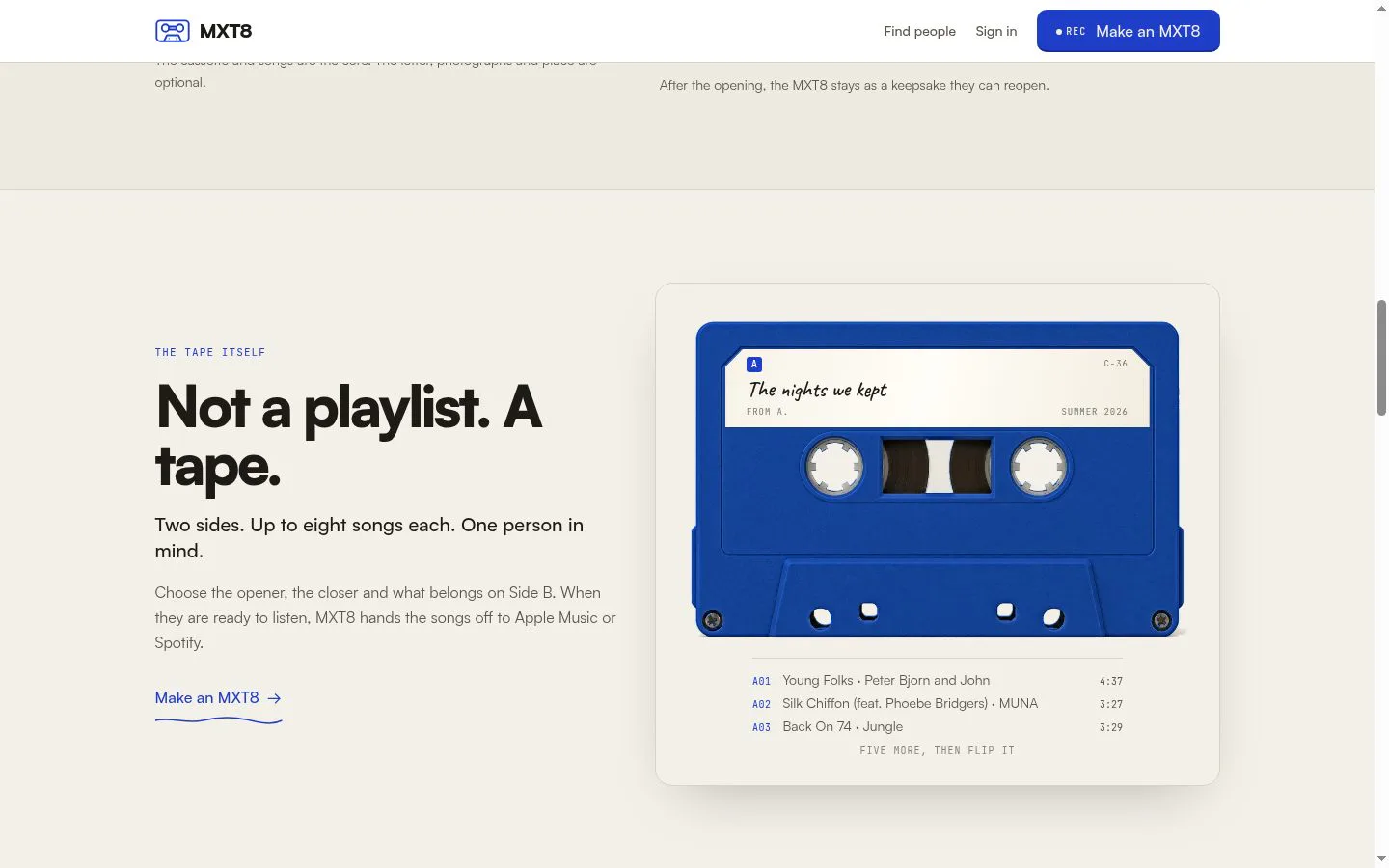 MXT8. Not a playlist. A tape. screenshot