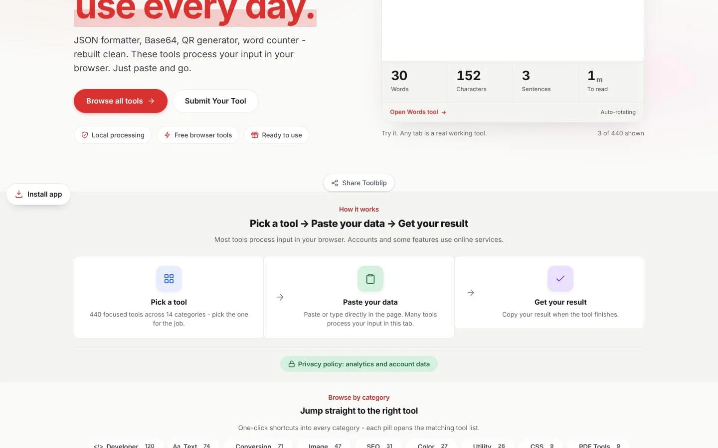 Toolblip screenshot