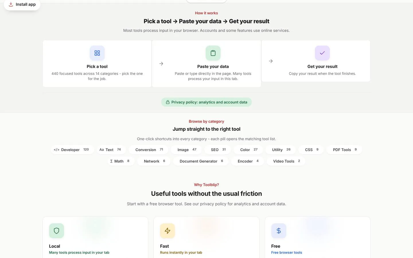 Toolblip screenshot