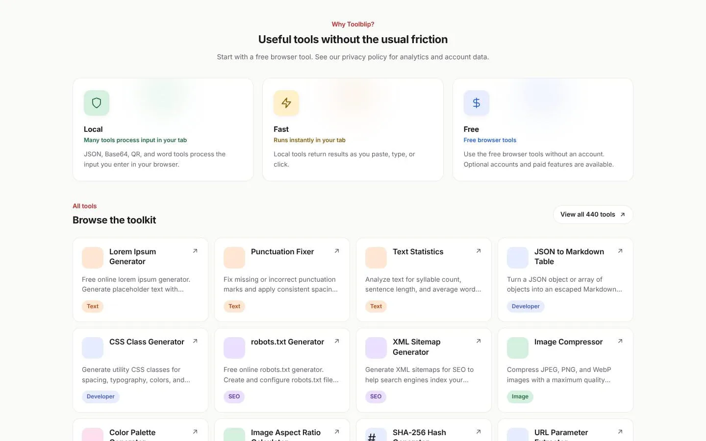 Toolblip screenshot