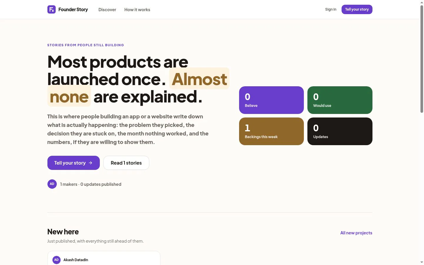 Founder Story screenshot