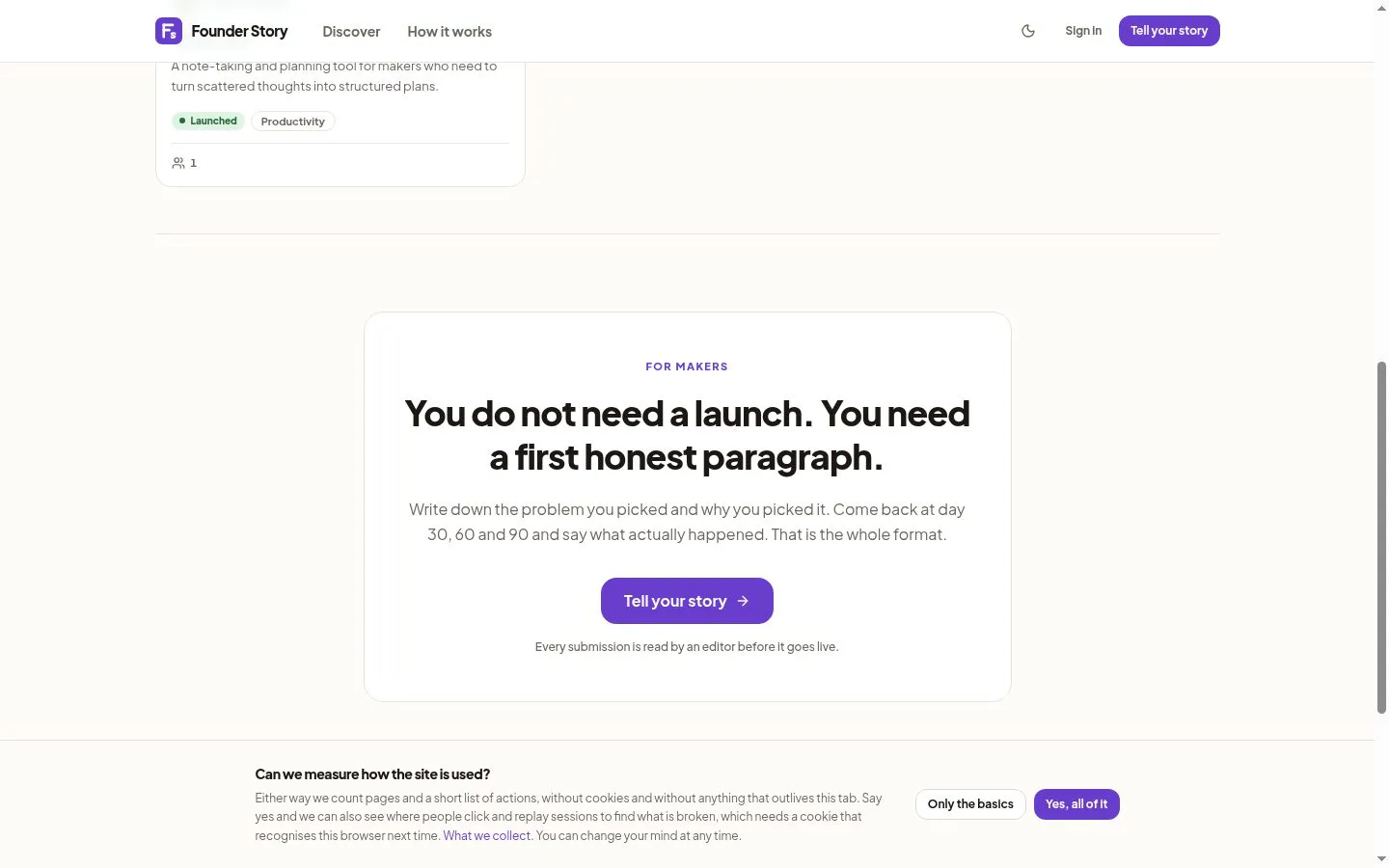 Founder Story screenshot