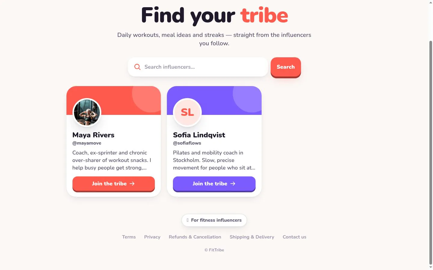 FitTribe screenshot