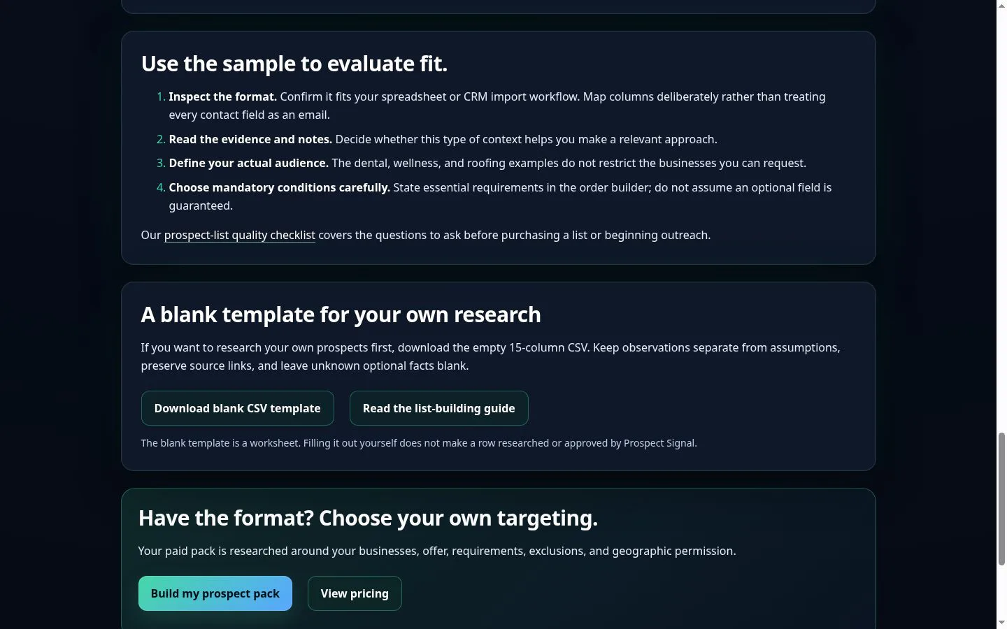 Prospect Signal screenshot