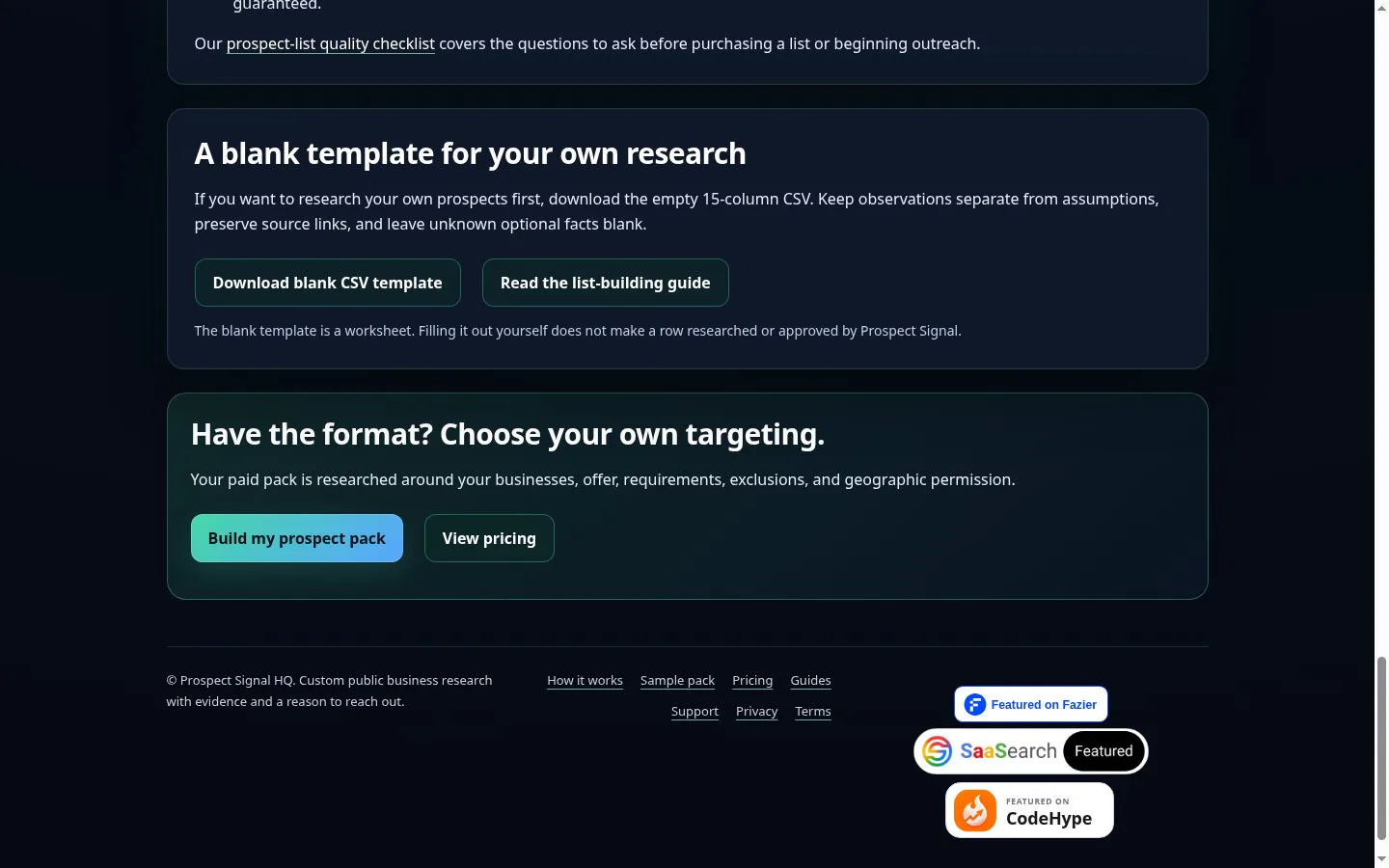 Prospect Signal screenshot