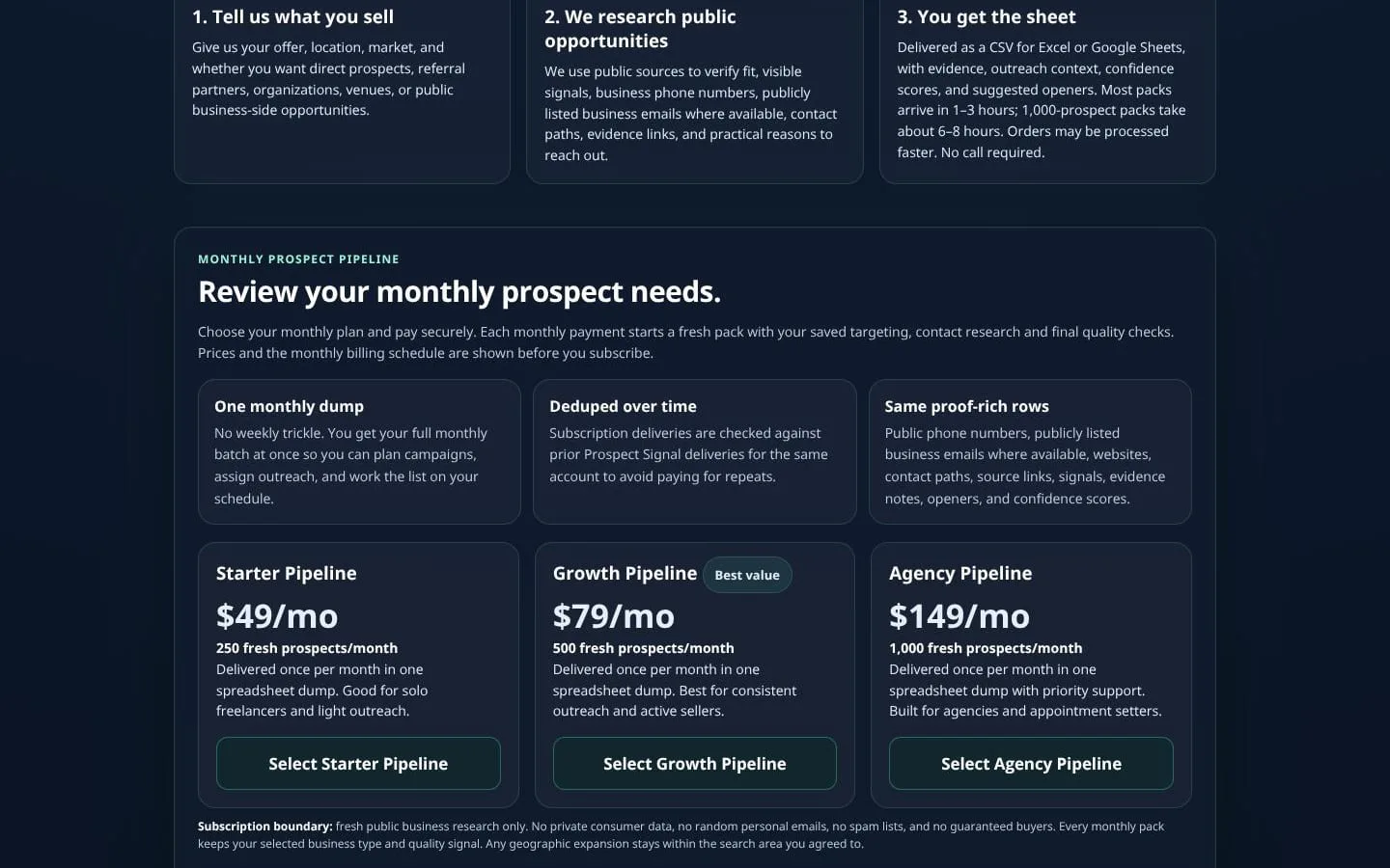 Prospect Signal HQ screenshot