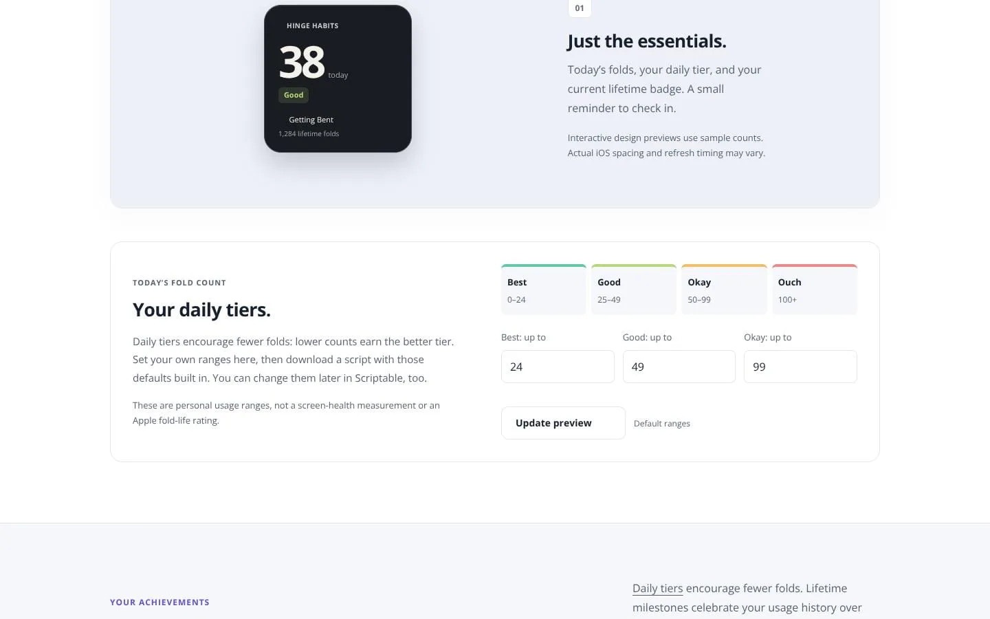 Hinge Habits screenshot