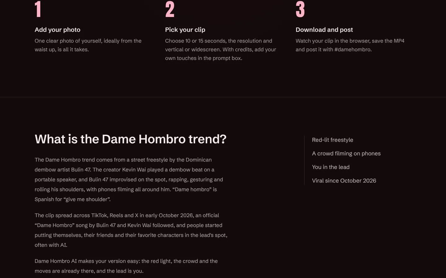 Dame Hombro AI screenshot