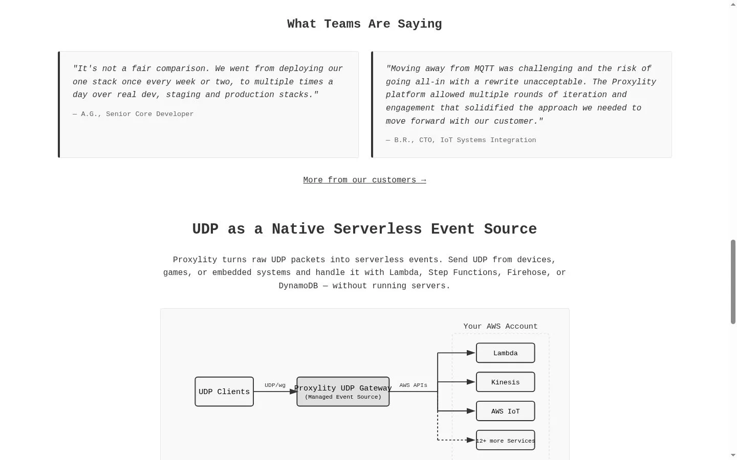 Proxylity UDP Gateway screenshot