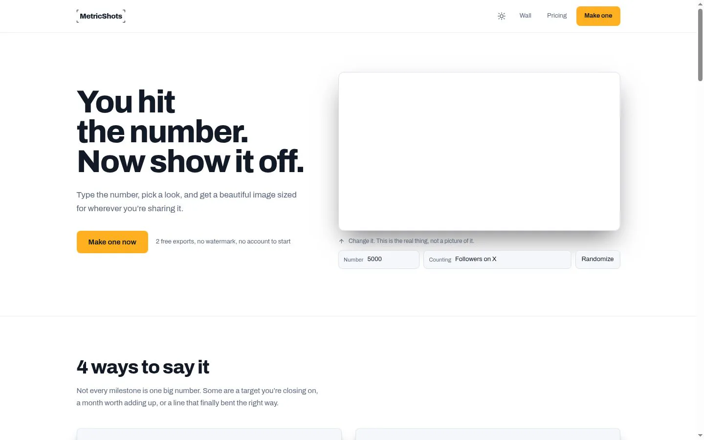 MetricShots screenshot
