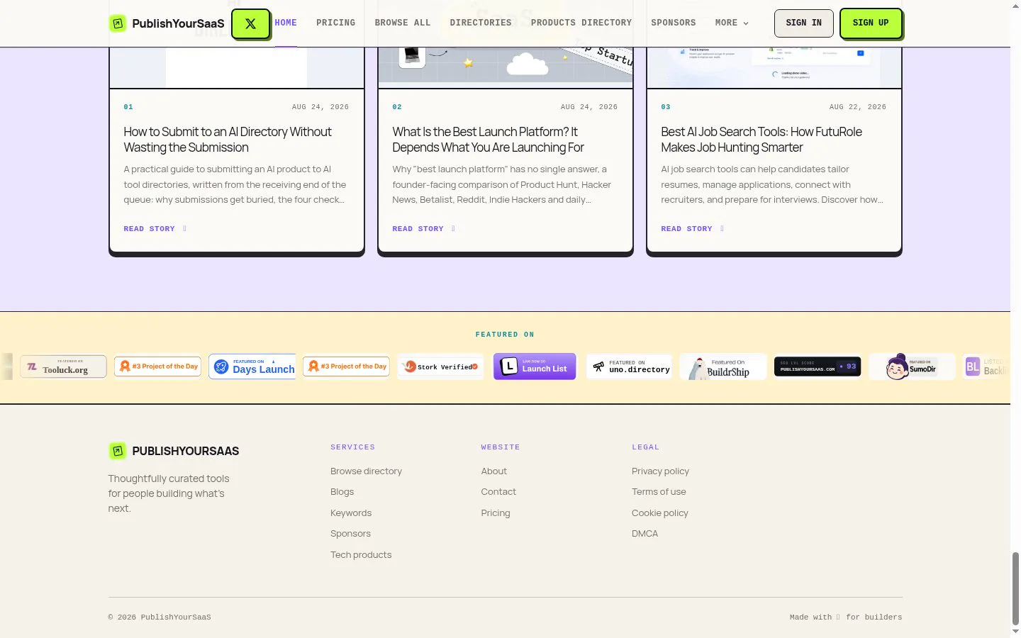PublishYourSaaS screenshot