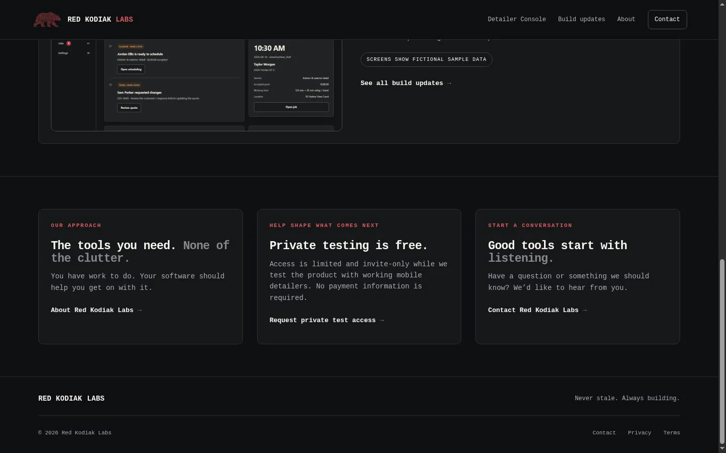 Red Kodiak Labs screenshot