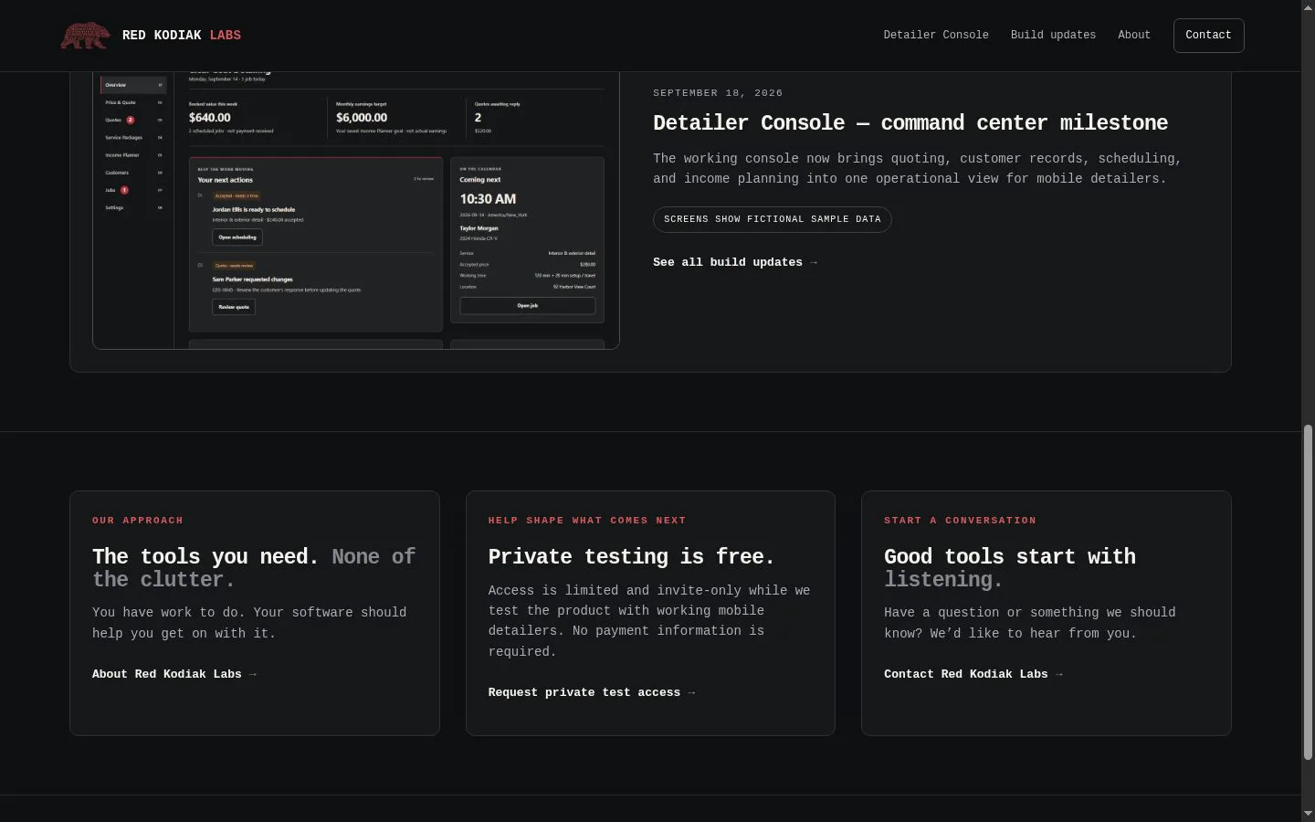 Red Kodiak Labs screenshot