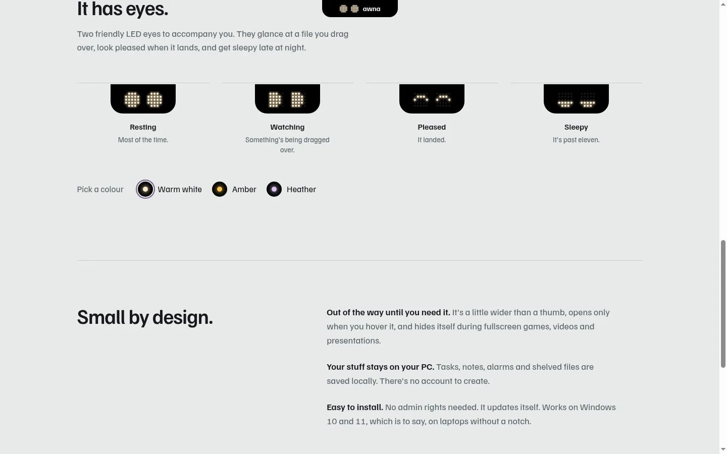 AWNA: A Wee Notch App screenshot