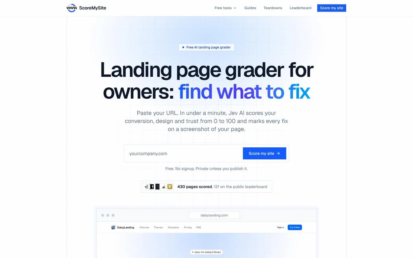 ScoreMySite screenshot
