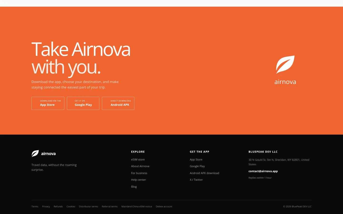 Airnova screenshot